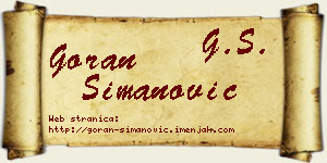 Goran Simanović vizit kartica